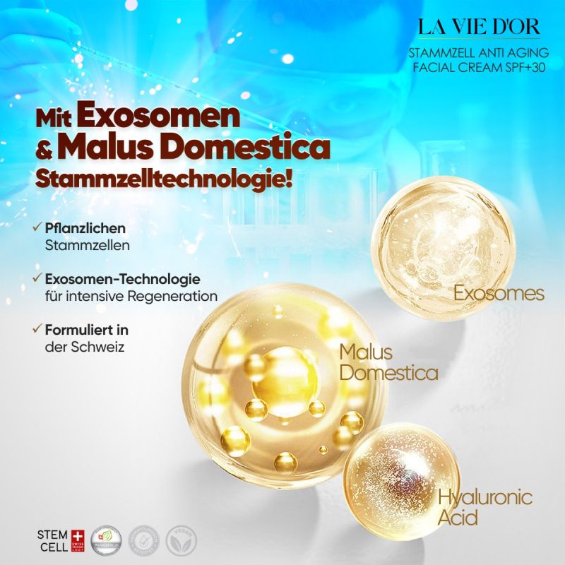 LaVieDor Tagespflege-Set – Anti-Aging Creme mit LSF 30 & Reishi Seife