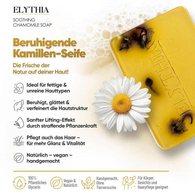 Elythia Beruhigende Kamillen-Seife – Für unreine & fettige Haut