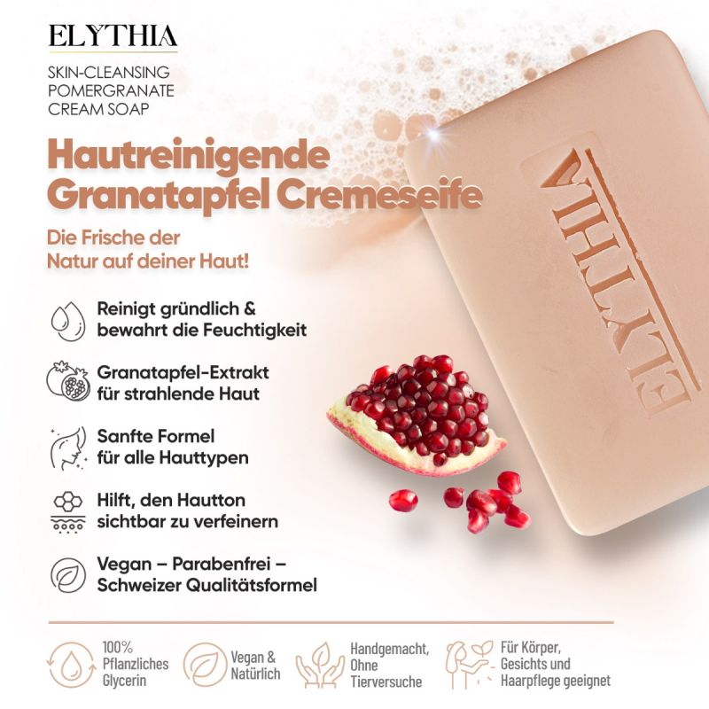 Elythia Granatapfel Cremeseife – Sanfte Reinigung & strahlende Haut