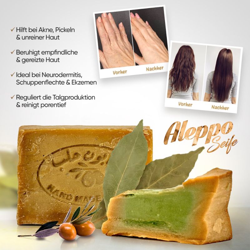 Elythia Aleppo-Seife – 2er-Set Naturseifen mit Oliven- & Lorbeeröl