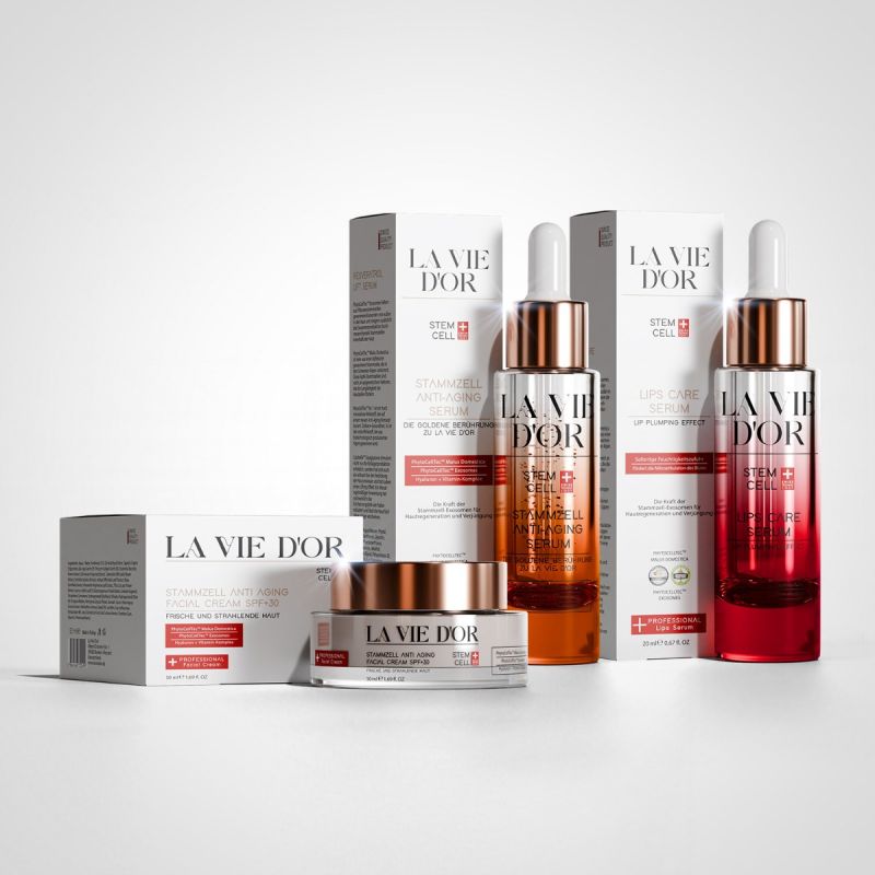 LaVieDor Komplettset – Anti-Aging Serum, Tagescreme mit LSF 30 & Lippenpflege