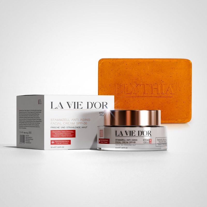 LaVieDor Tagespflege-Set – Anti-Aging Creme mit LSF 30 & Reishi Seife